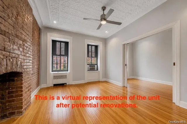 Virtually staged. This is how the apartment could look like after renovation.